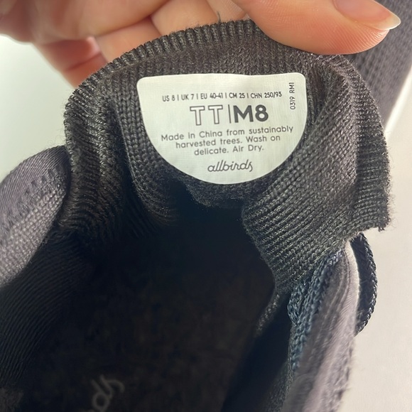 Allbirds TT Tree Topper Dark Charcoal Gray Hightop Shoes Size Men’s 8 - Picture 7 of 7